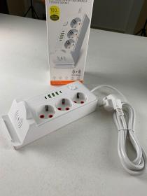 Multiprise POWER SOCKET 2500W avec USB, Type-C et chargement sans fil – مقبس طاقة وشاحن لاسلكي