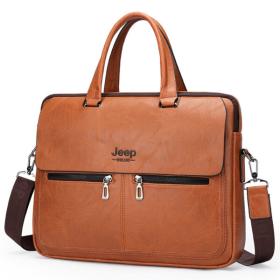 Cartable Homme en Simili Cuir Design Élégant Jeep 180551-6 Marron Clair – حقيبة جلدية لون بني فاتح