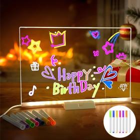 Tableau à message LED coloré pour dessins avec 7 stylos – لوحة مضيئة للرسم والتلوين