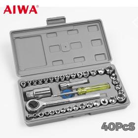 Caisse De 40 Clés À Douilles Mixtes 1/4″ Et 3/8″ Aiwa